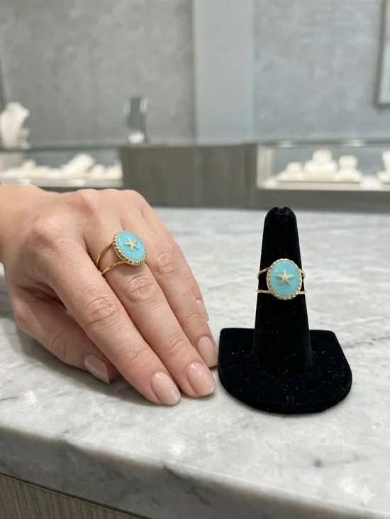 One New Statement Ring – Stainless Steel 14/18k plated Adjustable - Picture 3 of 8